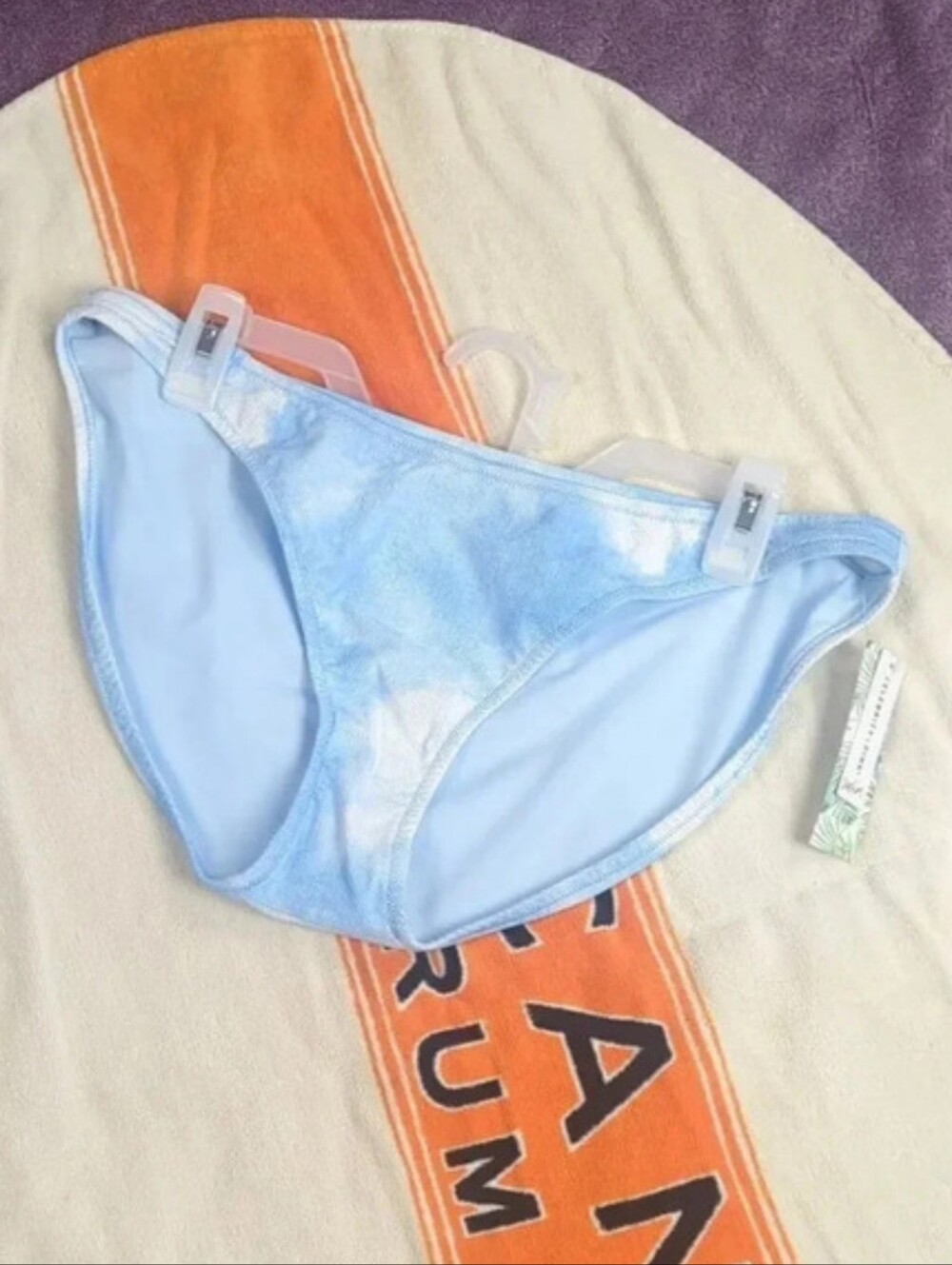 NWT Celebrity Pink Blue & White Tie Dye Bikini Bottom - Picture 6 of 12